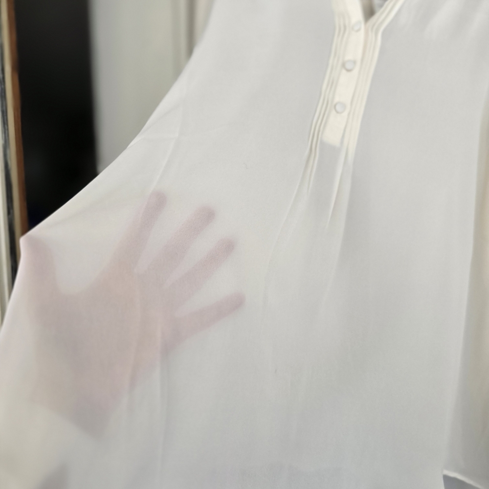 NWT Torrid Sheer Blouse Sz 3 3x Elegant Cream Blouse - Picture 7 of 8